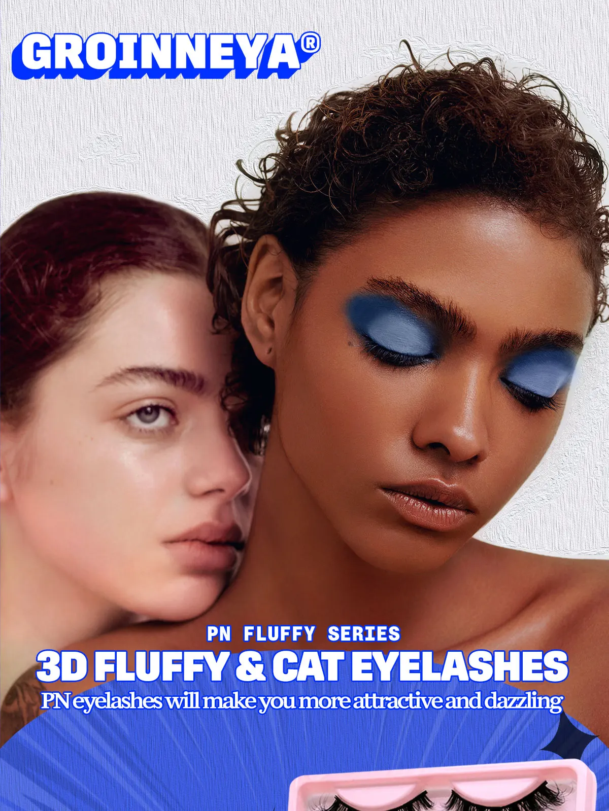 GROINNEYA 5/10 Pairs 3D Faux Mink Lashes Fluffy Soft Full Thick Wispy Natural long False Eyelashes Curly lashes wholesale lashes