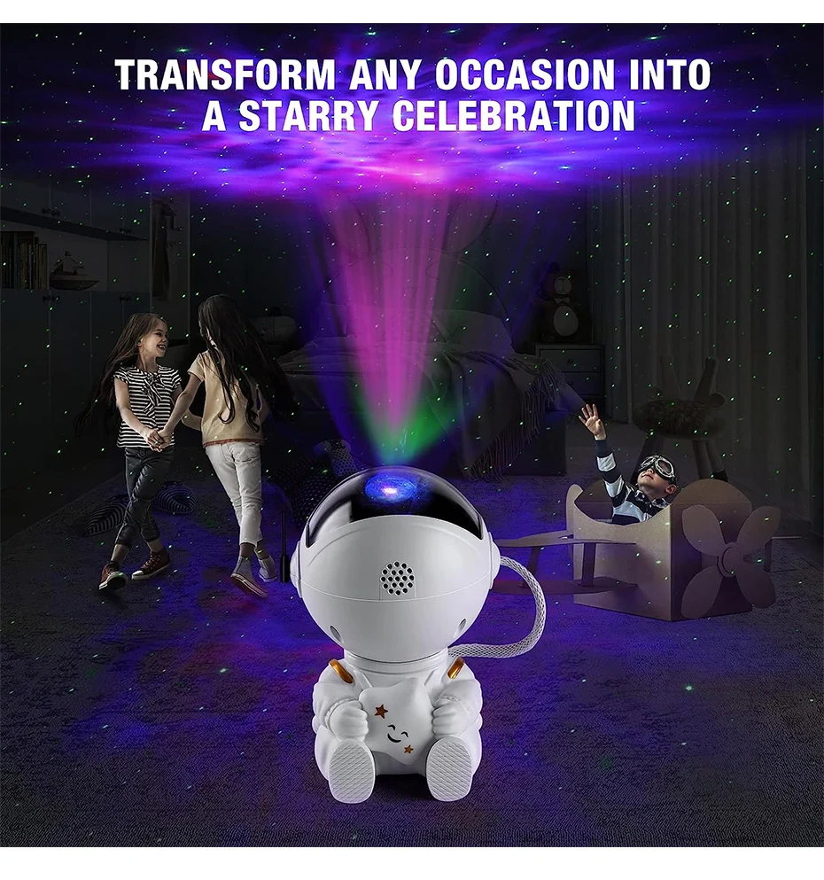 Galaxy Star Projector LED Night Light Starry Sky Astronaut Porjectors Lamp For Decoration Bedroom Home Decorative Children Gifts