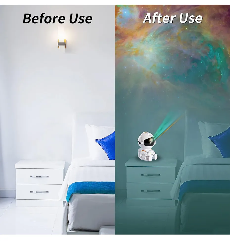 Galaxy Star Projector LED Night Light Starry Sky Astronaut Porjectors Lamp For Decoration Bedroom Home Decorative Children Gifts